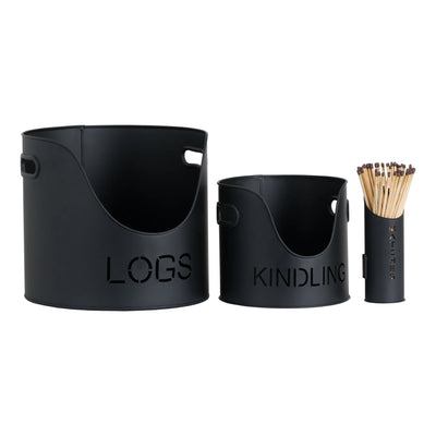 Hill-Interiors-Black-Finish-Logs-And-Kindling-Buckets-and-Matchstick-Holder_1