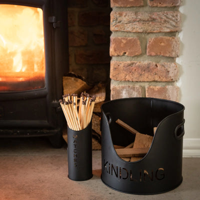 Hill-Interiors-Black-Finish-Logs-And-Kindling-Buckets-and-Matchstick-Holder_6