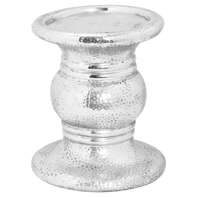 Hill-Interiors-Silver-Punch-Faced-Ceramic-Large-Candle-Holder