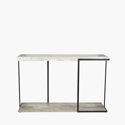 Jersey-Concrete-Effect-Wood-Veneer-and-Black-Metal-Console-Table_5