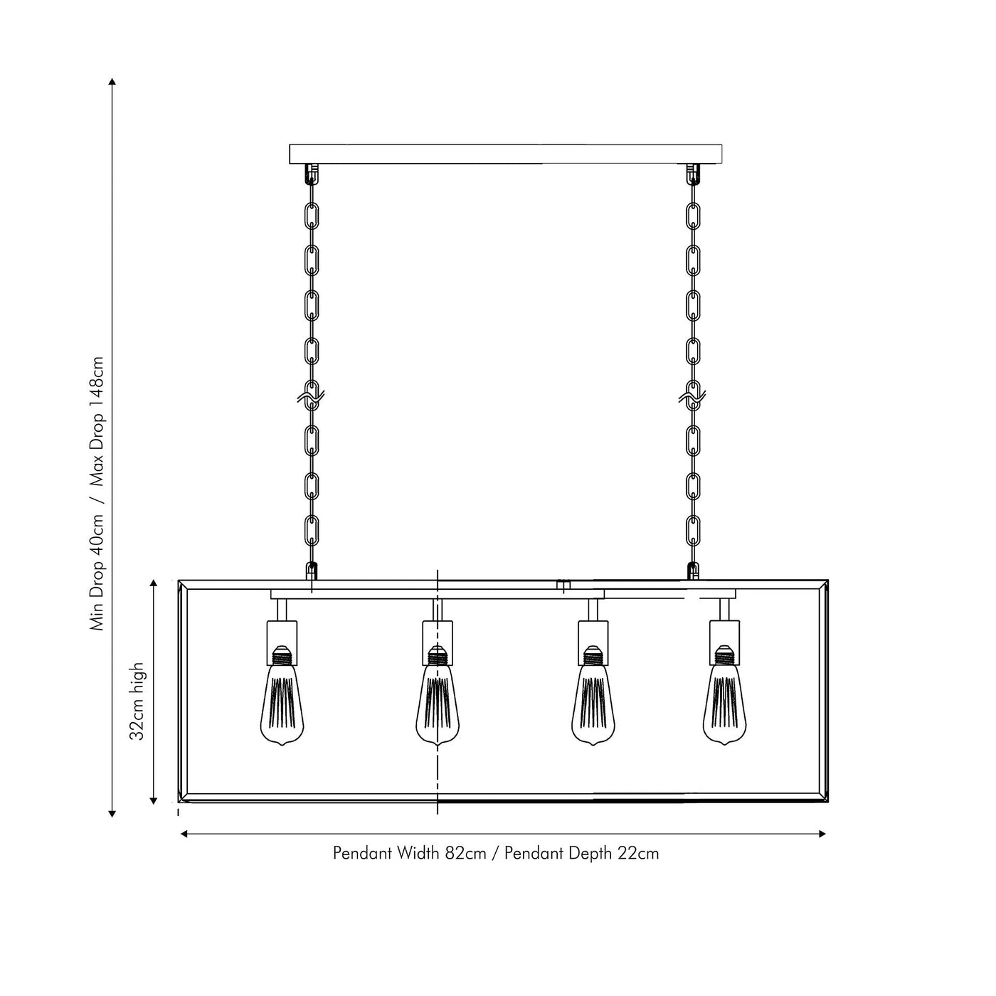 Llewellyn-Matt-Black-Metal-and-Glass-Four-Bulb-Pendant_1