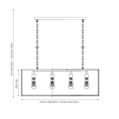 Llewellyn-Matt-Black-Metal-and-Glass-Four-Bulb-Pendant_1