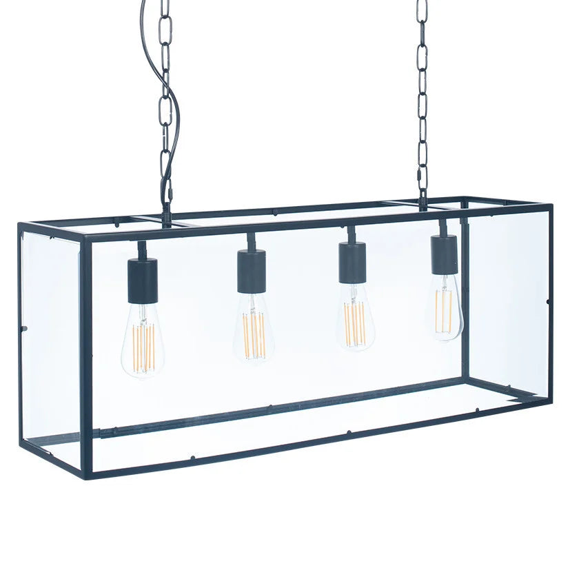 Llewellyn-Matt-Black-Metal-and-Glass-Four-Bulb-Pendant_2