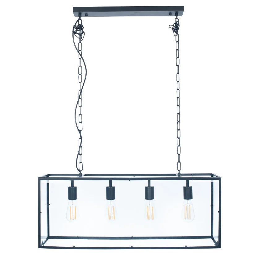 Llewellyn-Matt-Black-Metal-and-Glass-Four-Bulb-Pendant_3