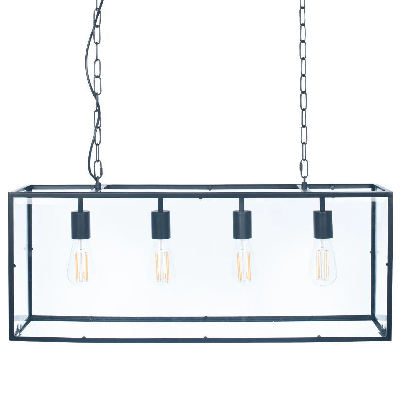 Llewellyn-Matt-Black-Metal-and-Glass-Four-Bulb-Pendant_4