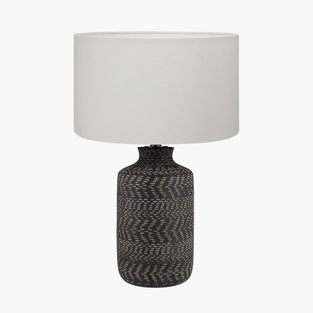 Pacific-Lifestyle-Atouk-Textured-Black-Stoneware-Table-Lamp-Base-with-Henry-35cm-White-Handloom-Cylinder-Lampshade_1