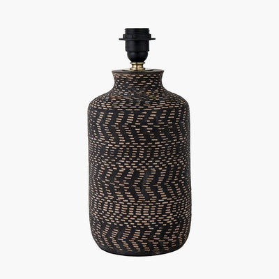 Pacific-Lifestyle-Atouk-Textured-Black-Stoneware-Table-Lamp-Base-with-Henry-35cm-White-Handloom-Cylinder-Lampshade_2