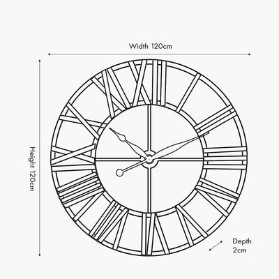 Pacific-Lifestyle-Black-Metal-Large-Round-Wall-Clock_Dimensions