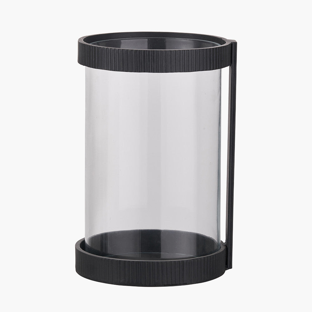 Pacific-Lifestyle-Black-Ribbed-Metal-and-Clear-Glass-Hurricane-Large_1