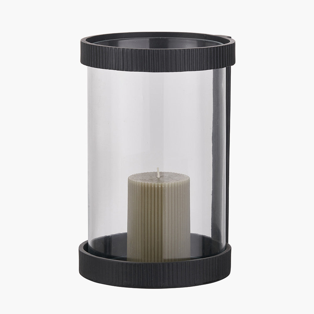 Pacific-Lifestyle-Black-Ribbed-Metal-and-Clear-Glass-Hurricane-Large_2