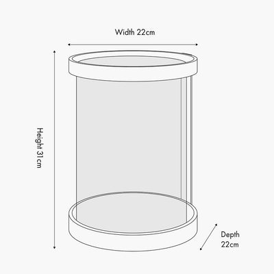 Pacific-Lifestyle-Black-Ribbed-Metal-and-Clear-Glass-Hurricane-Large_Dimensions