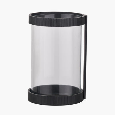 Pacific-Lifestyle-Black-Ribbed-Metal-and-Clear-Glass-Hurricane_1