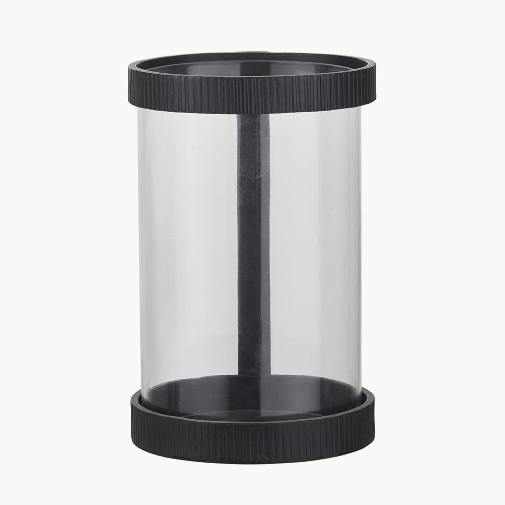 Pacific-Lifestyle-Black-Ribbed-Metal-and-Clear-Glass-Hurricane_3