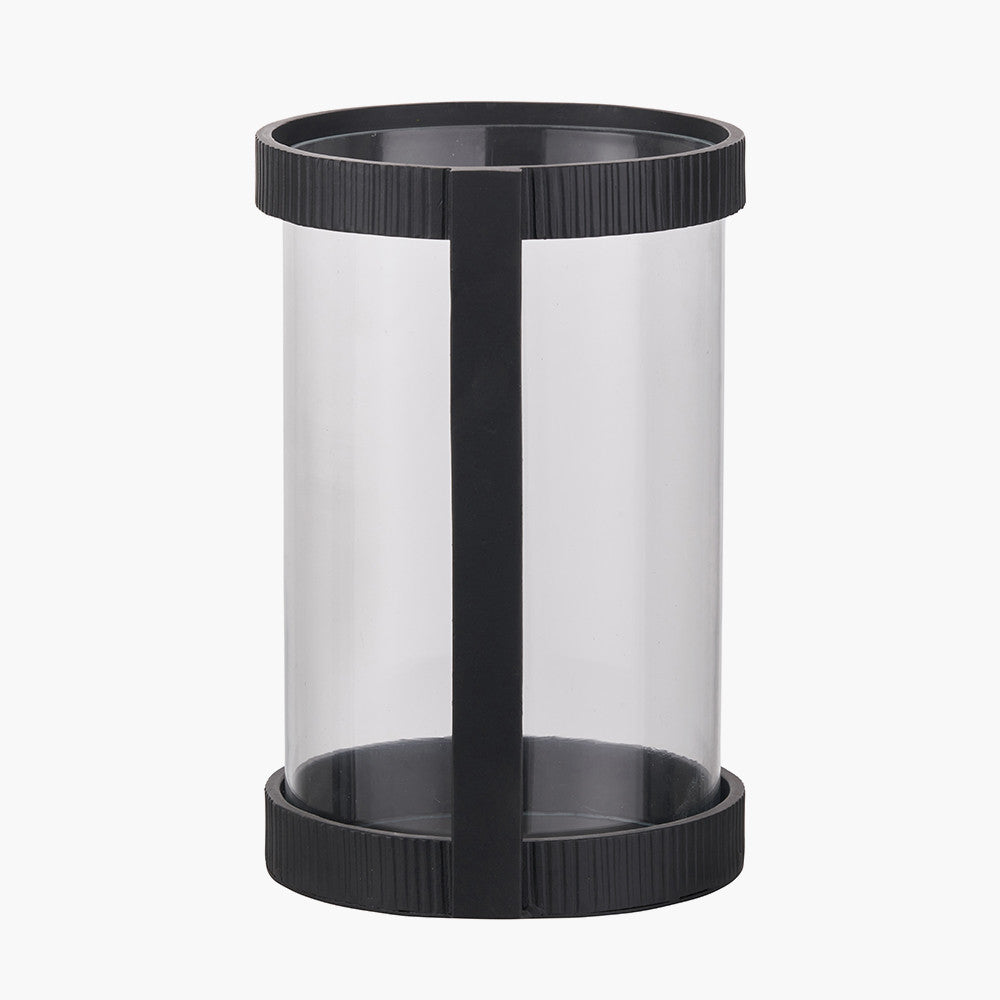 Pacific-Lifestyle-Black-Ribbed-Metal-and-Clear-Glass-Hurricane_4