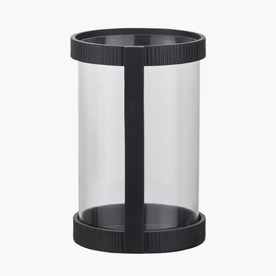 Pacific-Lifestyle-Black-Ribbed-Metal-and-Clear-Glass-Hurricane_4