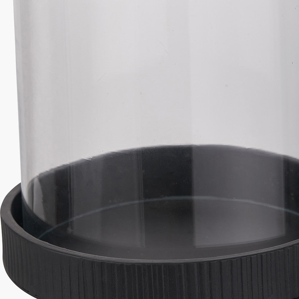 Pacific-Lifestyle-Black-Ribbed-Metal-and-Clear-Glass-Hurricane_5