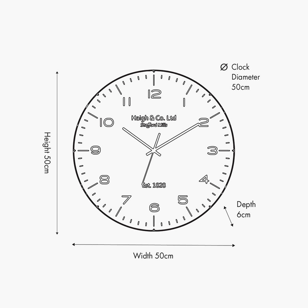 Pacific-Lifestyle-BlackandSilverDomeGlassWallClock_Dimensions