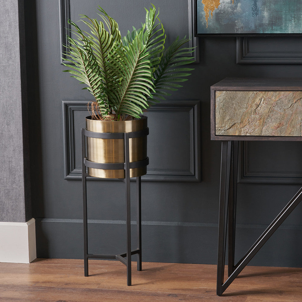Pacific-Lifestyle-Brass-and-Matt-Black-Metal-Floor-Planter-Large_7
