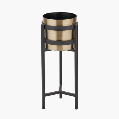 Pacific-Lifestyle-Brass-and-Matt-Black-Metal-Floor-Planter_2