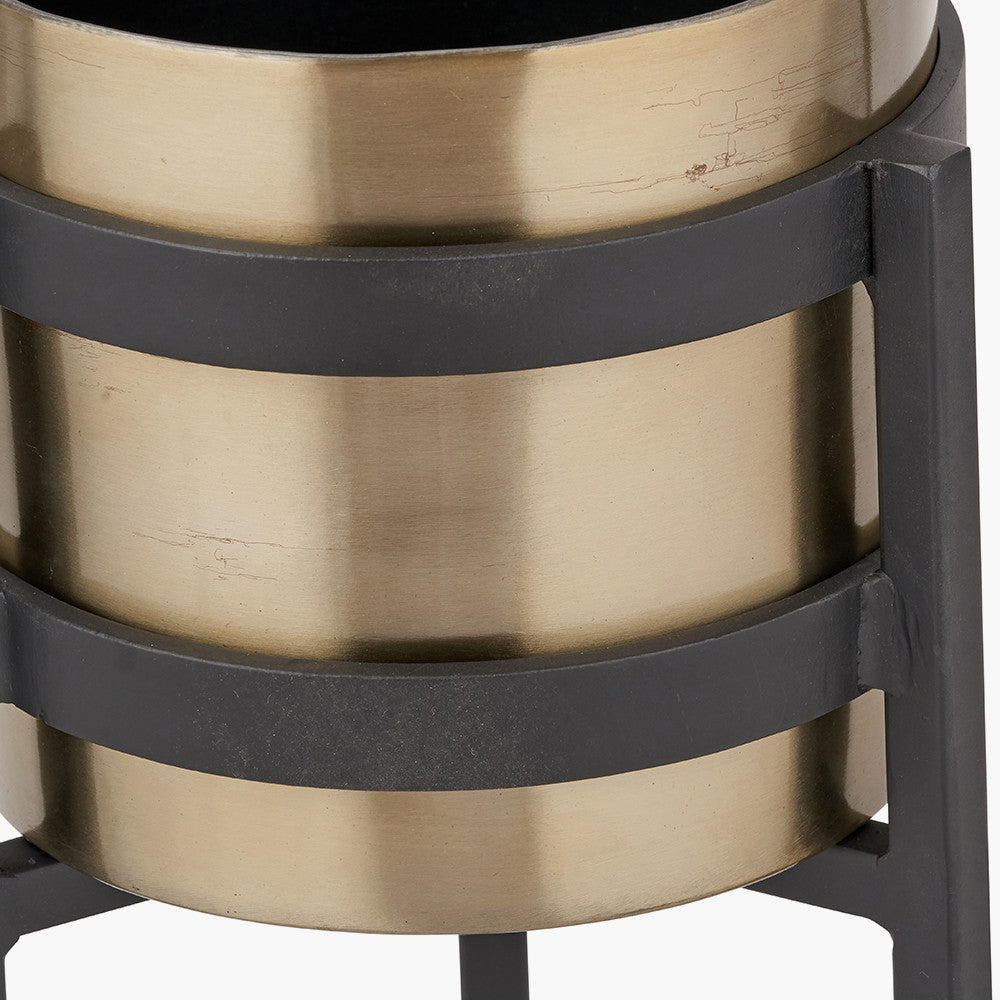 Pacific-Lifestyle-Brass-and-Matt-Black-Metal-Floor-Planter_6