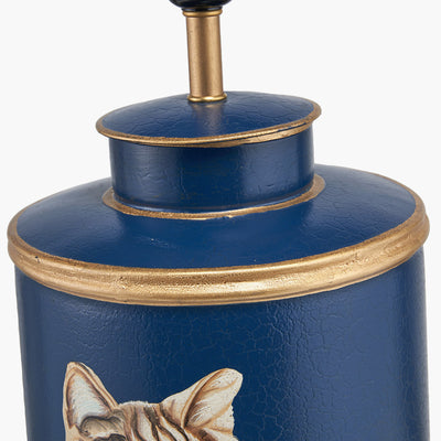 Pacific-Lifestyle-Cat-Blue-Hand-Painted-Metal-Table-Lamp-Base-with-Henry-35cm-Mustard-Handloom-Cylinder-Lampshade_7