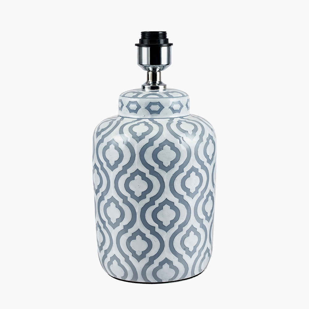 Pacific-Lifestyle-Celia-Grey-and-White-Pattern-Ceramic-Table-Lamp-Base-with-Harry-30cm-Ivory-Cotton-Mix-Cylinder-Lampshade_2