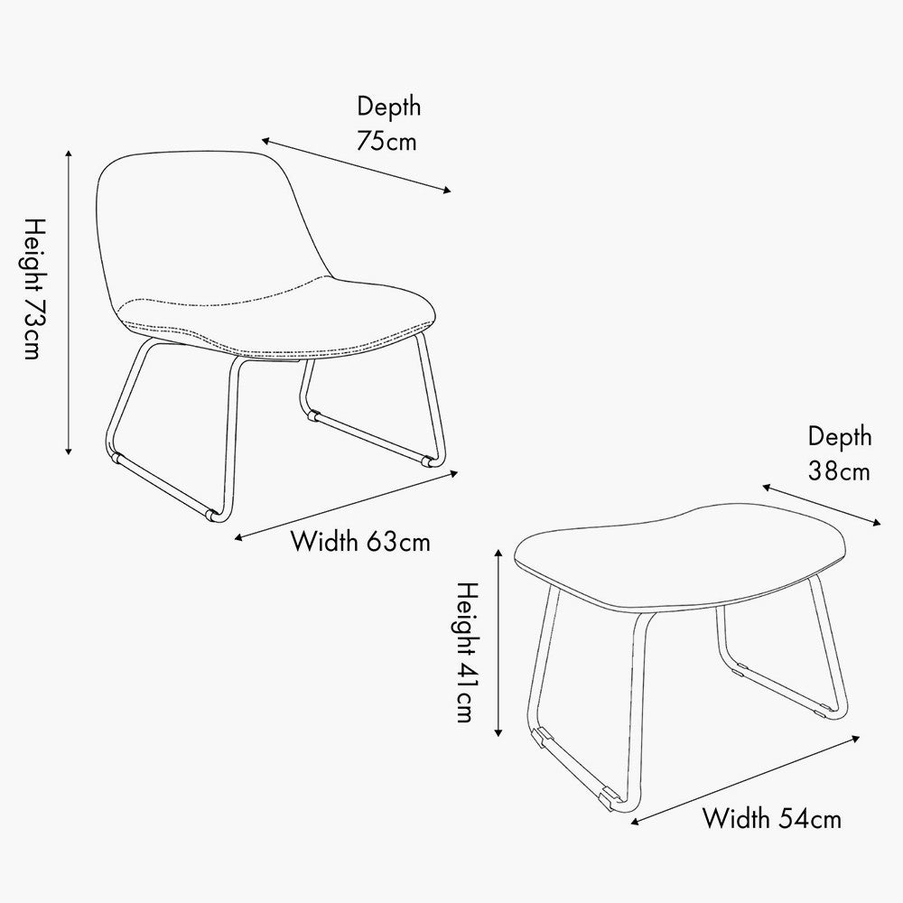 Pacific-Lifestyle-Chiara-Natural-Chenille-and-Black-Metal-Lounging-Chair-and-Footstool_Dimensions