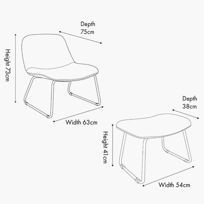 Pacific-Lifestyle-Chiara-Natural-Chenille-and-Black-Metal-Lounging-Chair-and-Footstool_Dimensions