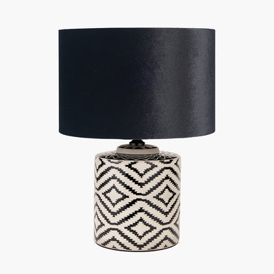 Pacific-Lifestyle-Chirala-Black-and-White-Ikat-Ceramic-Table-Lamp-Base-with-Bow-35cm-Black-Velvet-Cylinder-Lampshade_2