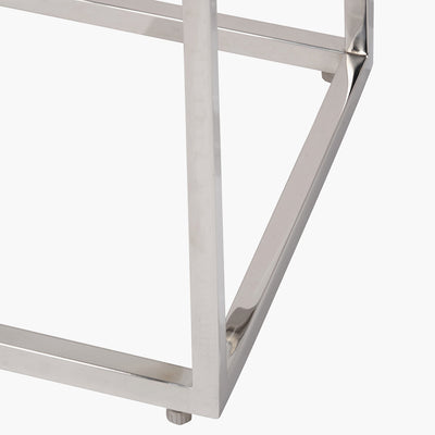 Pacific Lifestyle Aleandra Clear Glass and Silver Metal Side Table 2
