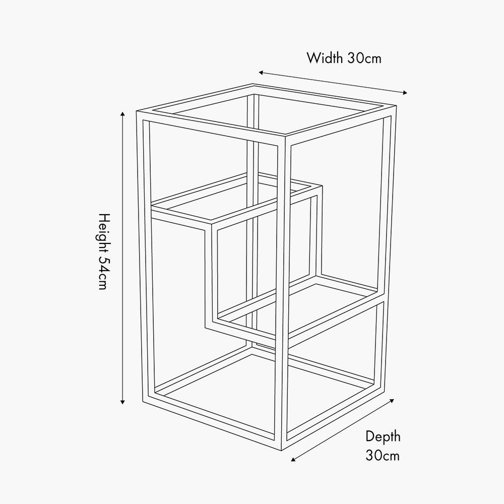 Pacific Lifestyle Aleandra Clear Glass and Silver Metal Side Table Dimensions