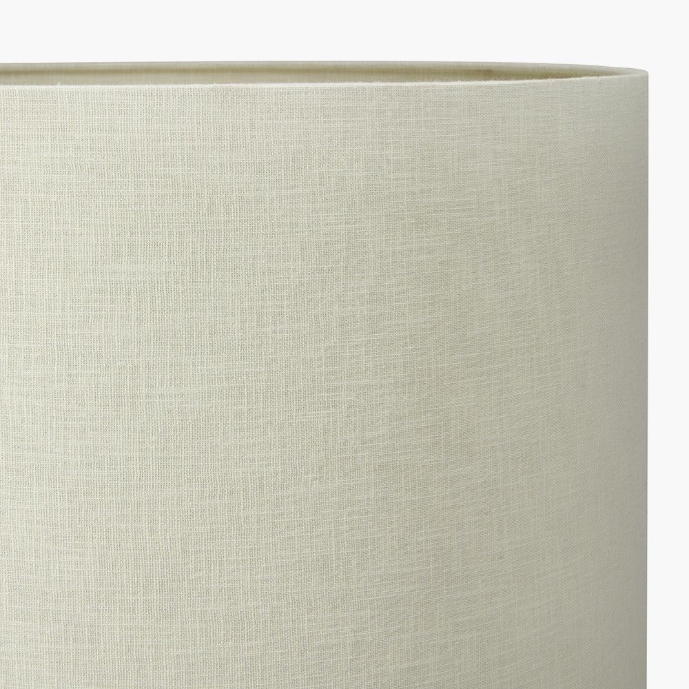 Pacific Lifestyle Alia Grey Wash Turned Mango Wood Floor Lamp Base with Lino 45cm Cream Self Lined Linen Cylinder Lampshade 3