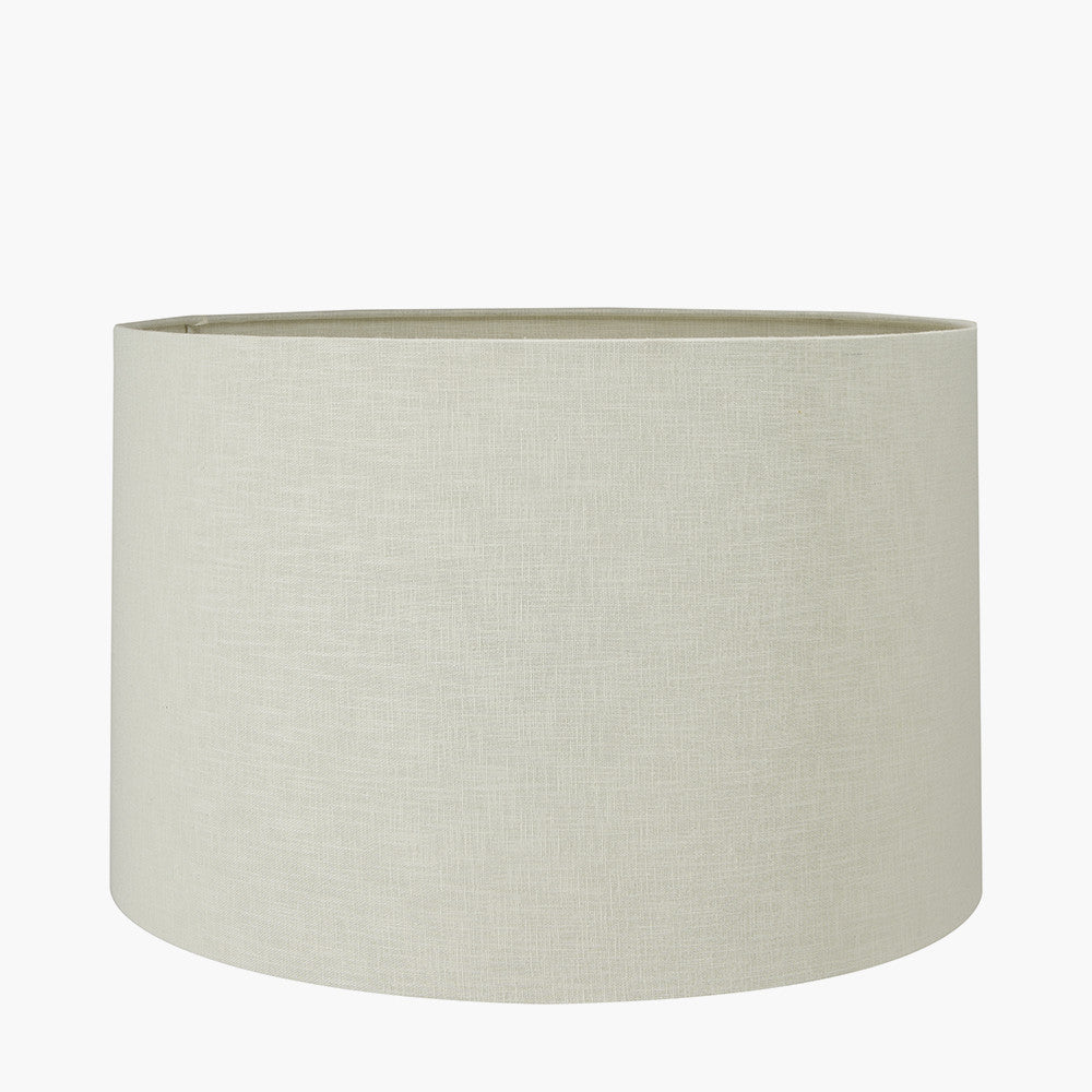 Pacific Lifestyle Alia Grey Wash Turned Mango Wood Floor Lamp Base with Lino 45cm Cream Self Lined Linen Cylinder Lampshade 5