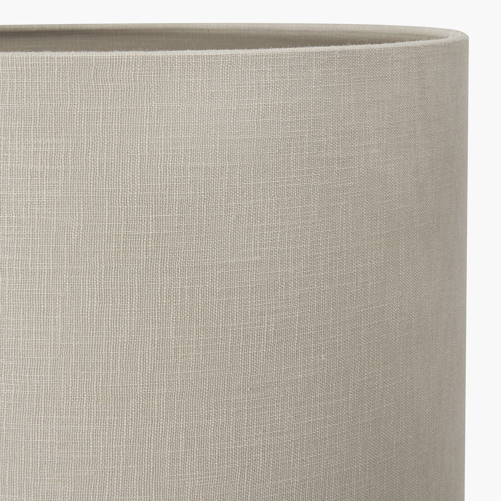 Pacific Lifestyle Alina White Dot Design Stoneware Table Lamp Base with Lino 30cm Grey Self Lined Linen Cylinder Lampshade 4