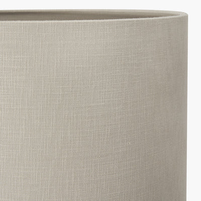 Pacific Lifestyle Alina White Dot Design Stoneware Table Lamp Base with Lino 30cm Grey Self Lined Linen Cylinder Lampshade 4