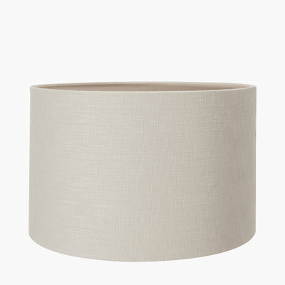 Pacific Lifestyle Alina White Dot Design Stoneware Table Lamp Base with Lino 30cm Grey Self Lined Linen Cylinder Lampshade 9