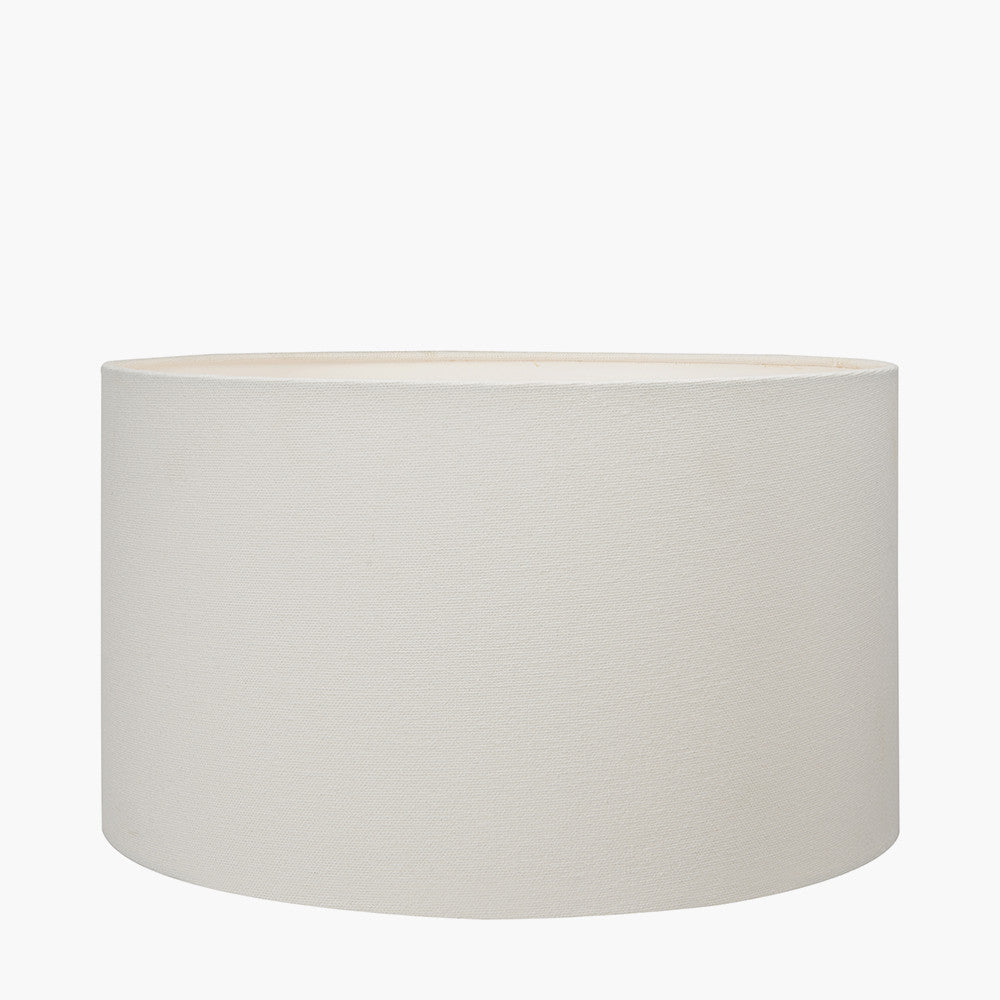 Pacific Lifestyle Almas Silver Metal Floor Lamp Base with Henry 45cm White Handloom Cylinder Lampshade 5