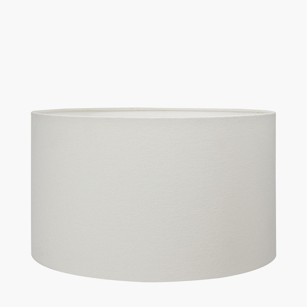Pacific Lifestyle Almas Silver Metal Floor Lamp Base with Henry 45cm White Handloom Cylinder Lampshade 6