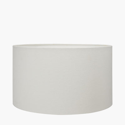 Pacific Lifestyle Almas Silver Metal Floor Lamp Base with Henry 45cm White Handloom Cylinder Lampshade 6