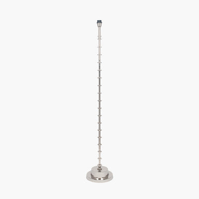 Pacific Lifestyle Almas Silver Metal Floor Lamp Base with Henry 45cm White Handloom Cylinder Lampshade 7
