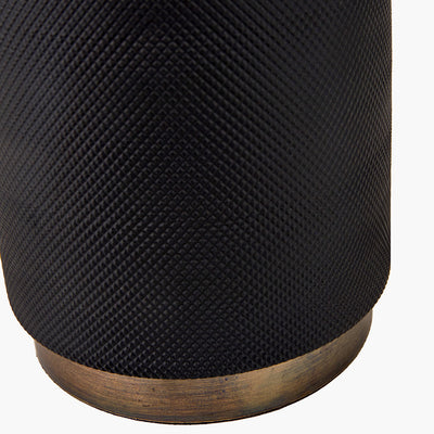 Pacific Lifestyle Alnico Black and Brass Metal Textured Table Lamp Base with Harry 35cm Ivory Cotton Mix Cylinder Lampshade 4