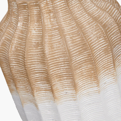 Pacific Lifestyle Amalia Natural Ombre Textured Stoneware Table Lamp Base with Harry 30cm Ivory Cotton Mix Cylinder Lampshade 4