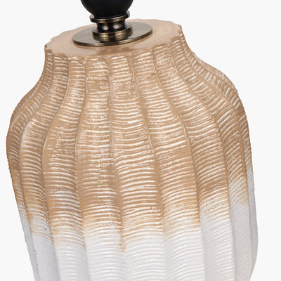 Pacific Lifestyle Amalia Natural Ombre Textured Stoneware Table Lamp Base with Harry 30cm Ivory Cotton Mix Cylinder Lampshade 5