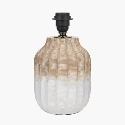 Pacific Lifestyle Amalia Natural Ombre Textured Stoneware Table Lamp Base with Harry 30cm Ivory Cotton Mix Cylinder Lampshade 9