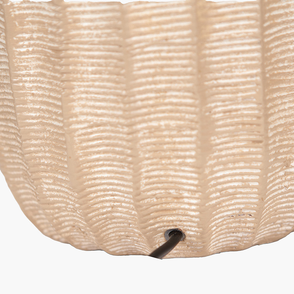 Pacific Lifestyle Amalia Natural Ombre Textured Stoneware Tall Table Lamp Base with Harry 35cm Ivory Cotton Mix Cylinder Lampshade 5