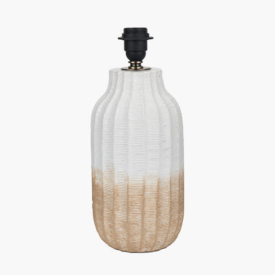 Pacific Lifestyle Amalia Natural Ombre Textured Stoneware Tall Table Lamp Base with Harry 35cm Ivory Cotton Mix Cylinder Lampshade 9