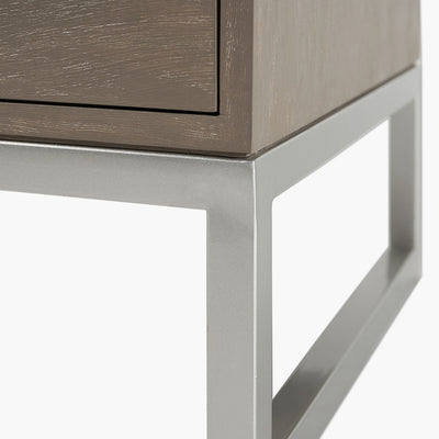 Pacific Lifestyle Ambroso Grey Wash Mango Wood and Silver Metal 3 Drawer Unit 3