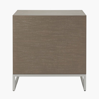 Pacific Lifestyle Ambroso Grey Wash Mango Wood and Silver Metal 3 Drawer Unit 6