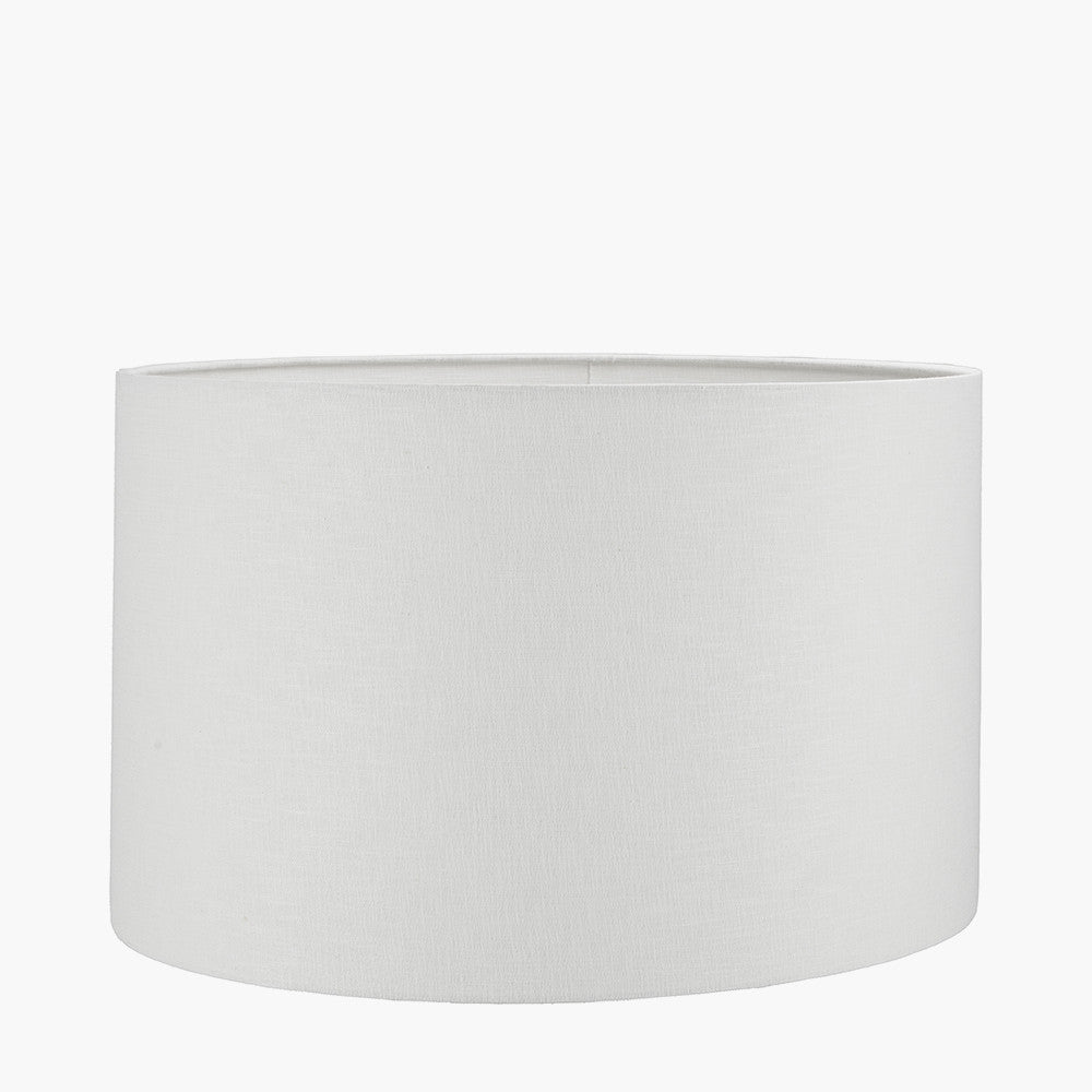Pacific Lifestyle Anais Matt Black Cold Cut Glass Square Table Lamp Base with Lino 35cm White Self Lined Linen Cylinder Lampshade 9