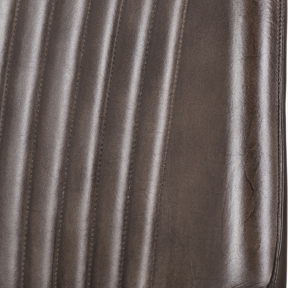 Pacific Lifestyle Angelo Peppercorn Leather and Bronze Metal Retro Bar Stool 3